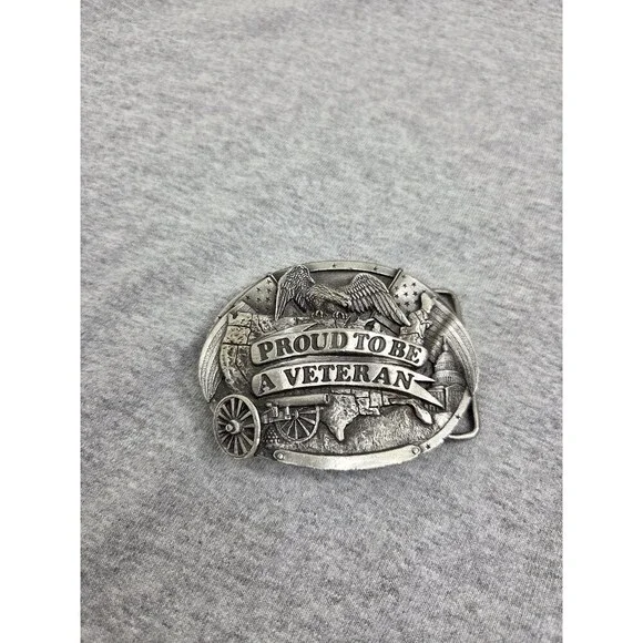 1983 Bergamot Brass Works Proud To Be A Veteran Belt Buckle