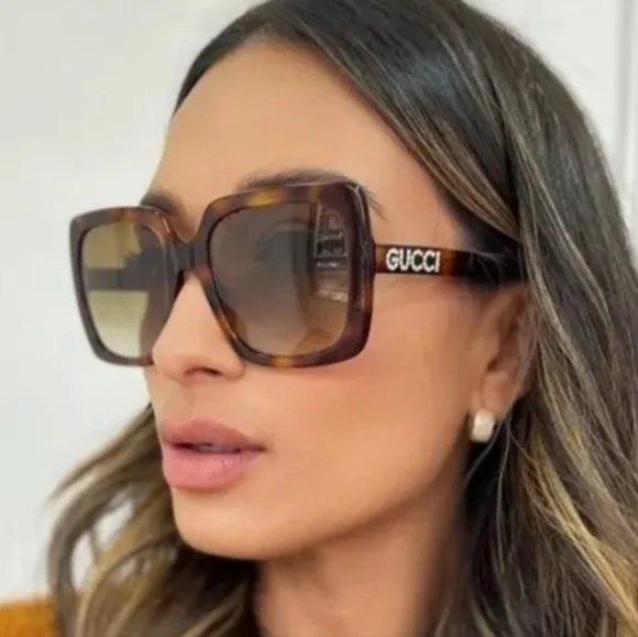 Gucci Oversized Tortoiseshell Square Sunglasses