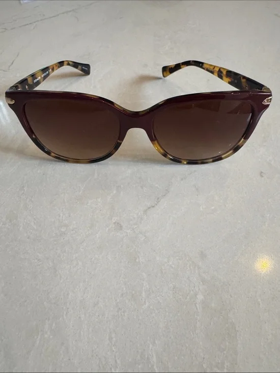 Coach Burgundy and Tortoiseshell Cat-Eye Sunglasses