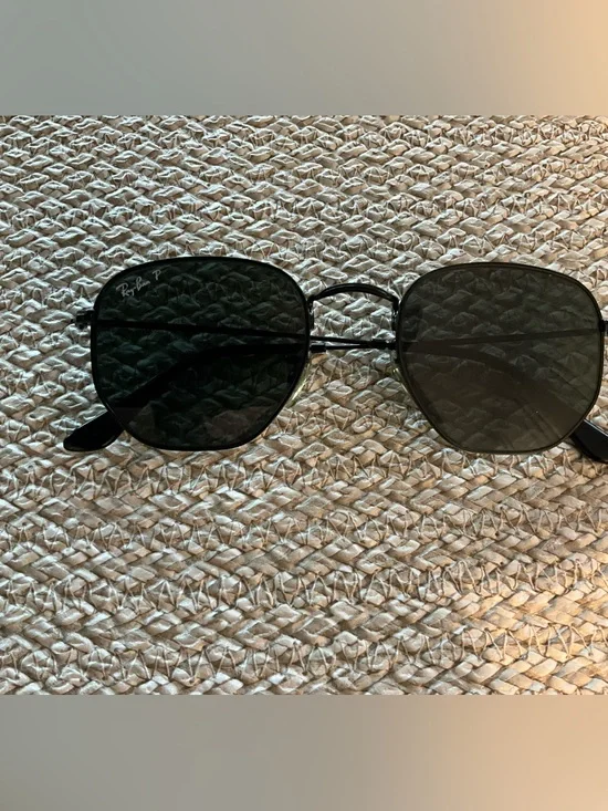 Ray-Ban  Black Polarized Hexagonal Sunglasses RB 3548-N 002/58