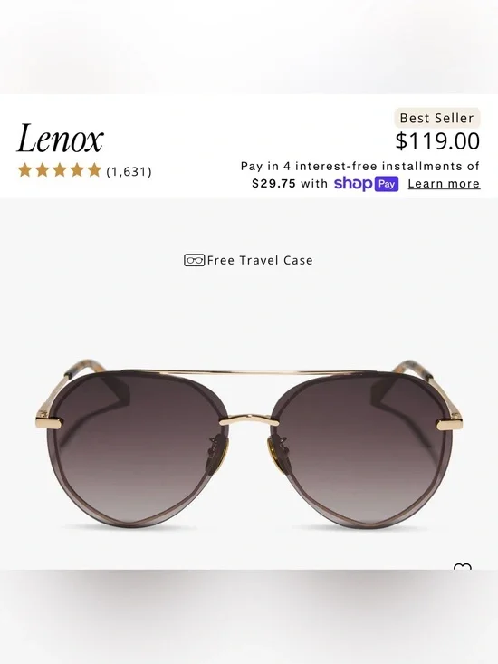 Diff Eyewear Gold Frame Sunglasses with Brown Gradient Lenses
