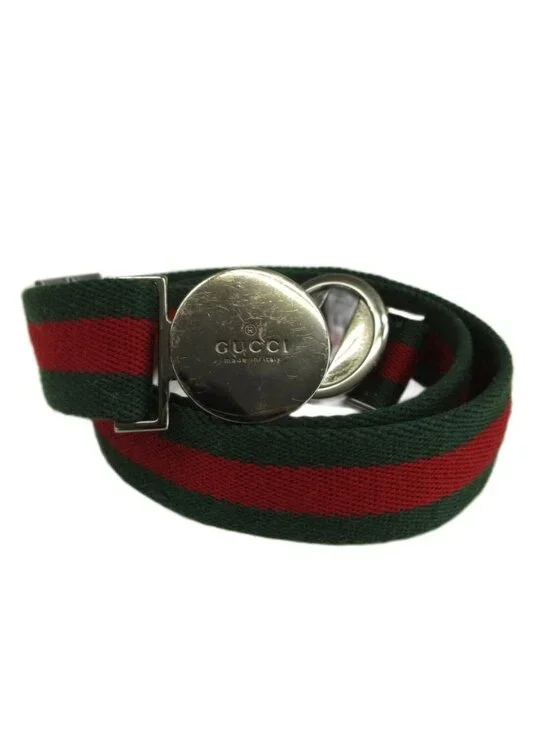 Gucci Ring Belt Canvas Sherry Line Logo Round