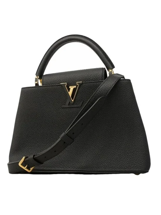 Louis Vuitton Handbag Taurillon Capucines MM Black 2-Way