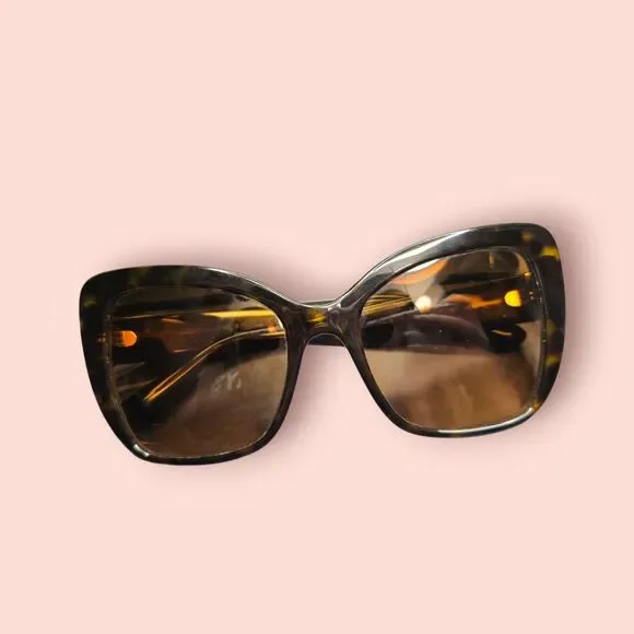 Dolce & Gabbana DG4348 Havana Brown Gradient Acetate Cat Eye Sunglasses Luxury
