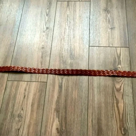 Braided Brown leather belt from Italy