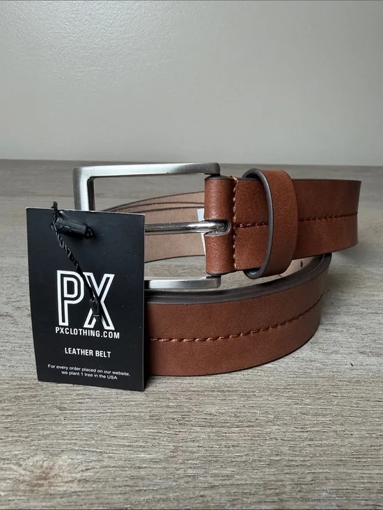 PX Leather Men's Belt in Chestnut Brown