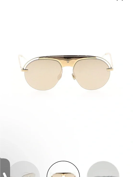 Dior Gold Metal Aviator Sunglasses with Champagne Lenses