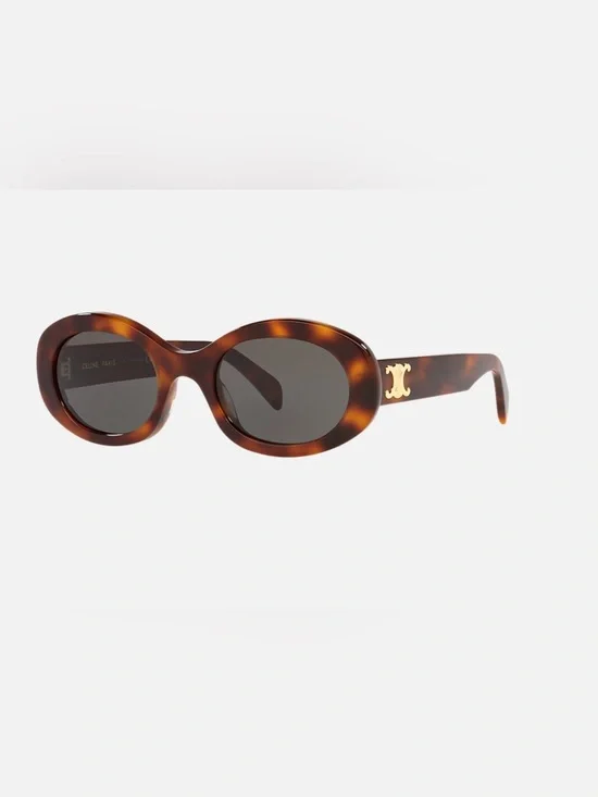Celine Triomphe CL40194U in tortoise blonde/grey lenses