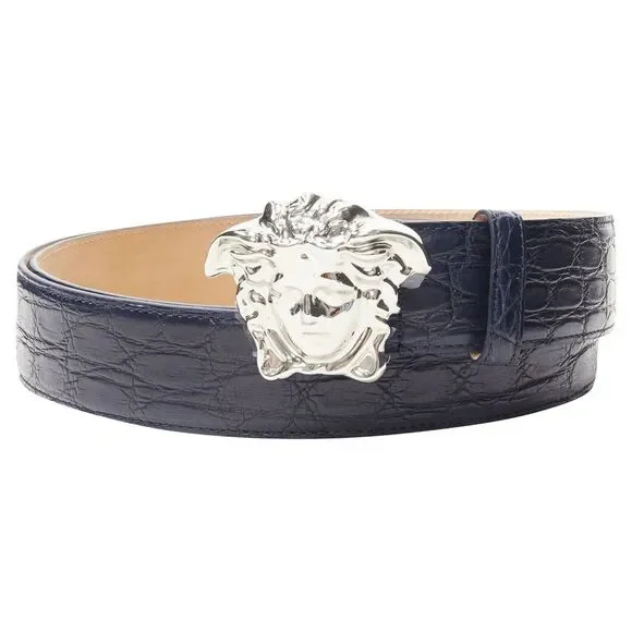 Versace La Medusa Silver Buckle Belt