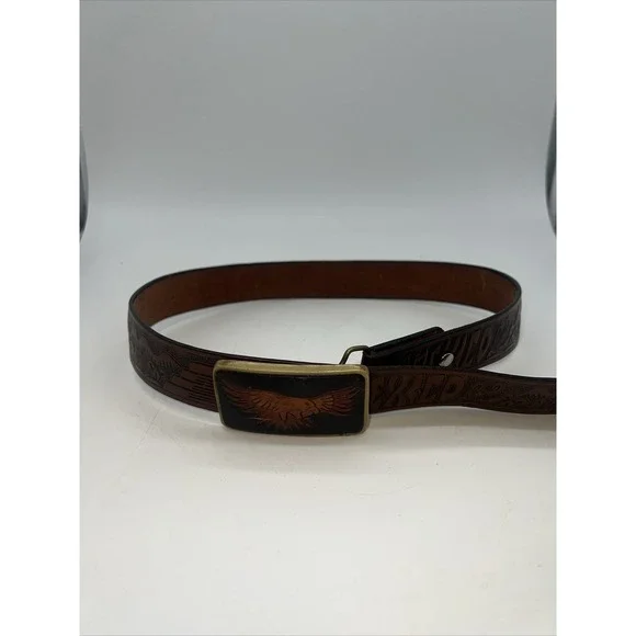 Shambu‎ Mexico Eagle Leather Belt And Brass Buckle 35