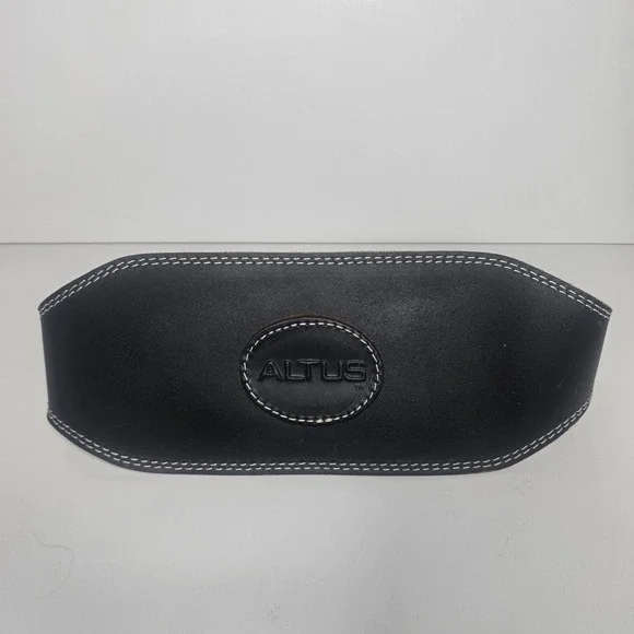 Altus Black Leather Weightlifting Belt Vintage Double Prong Powerlifting Small