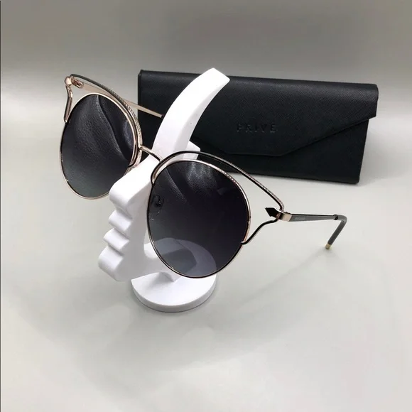 Prive Revaux - The Heartbreaker Cutout Cat-Eye Frame Round Lens Sunglasses
