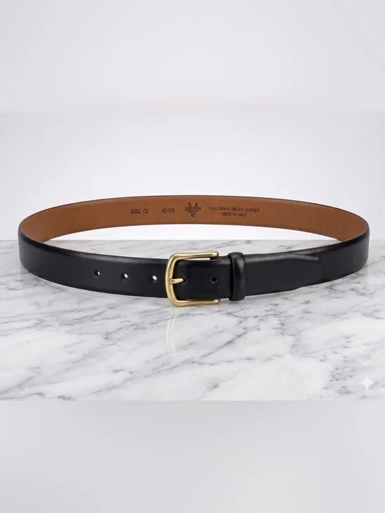 Men’s Wearhouse black full grain Italian Leather Belt size 42/10 made in Italy