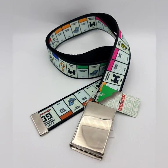 Buckle-Down Monopoly Belt with Silver Buckle NWT