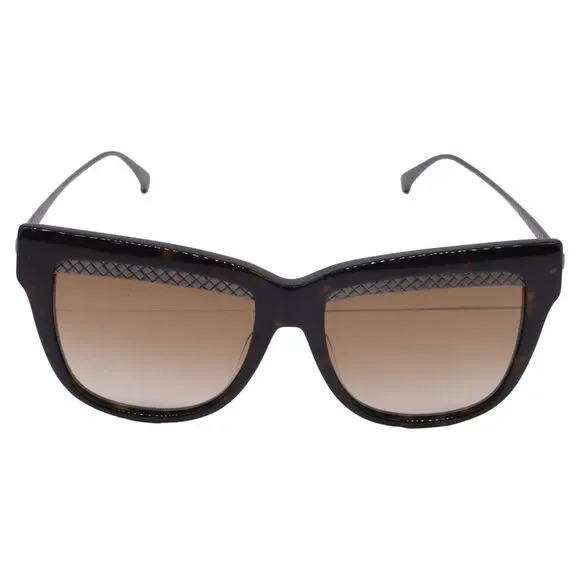 Bottega Veneta BV0074S 002 Square Sunglasses in Brown Metal
