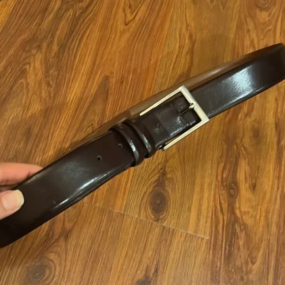 Joseph Abboud brown leather belt Italian leather size 34