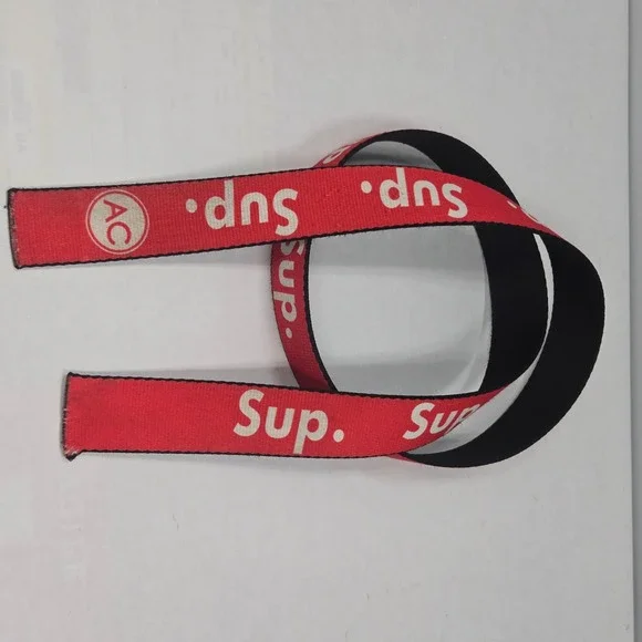 Supreme Red White Webbed Logo Belt Strap Replacement No Buckle 47 Inch