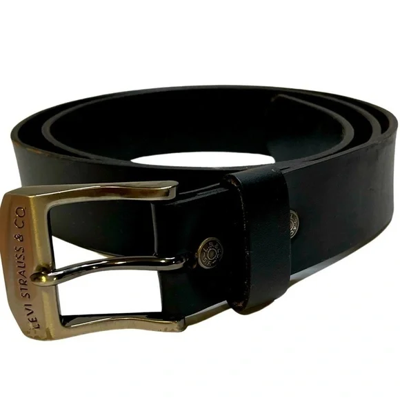 LEVI STRAUSS Genuine Leather Casual Belt Black Size 40