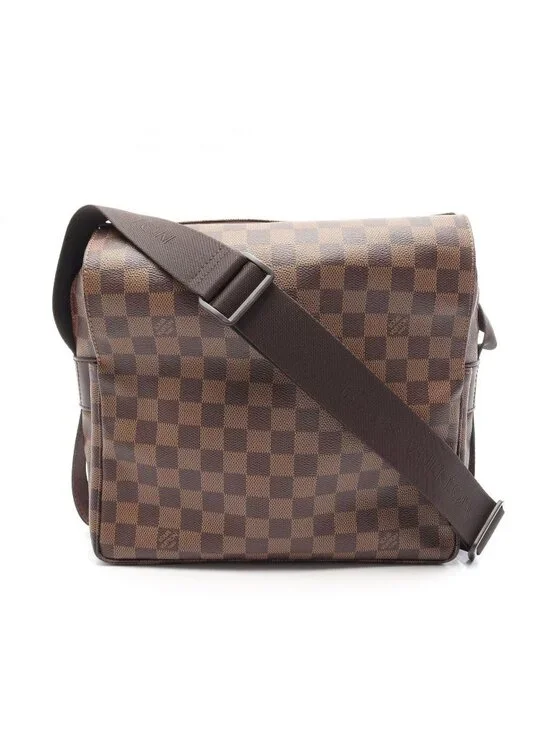 Louis Vuitton Shoulder Bag Naviglio Damier Ebene Canvas Leather