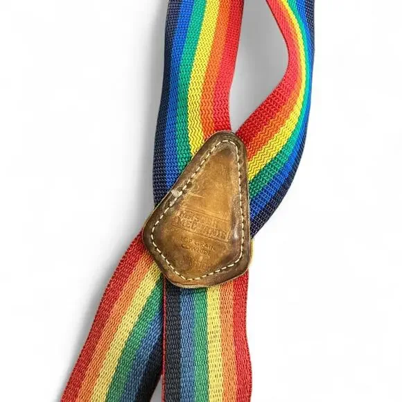 Rainbow suspenders with leather details