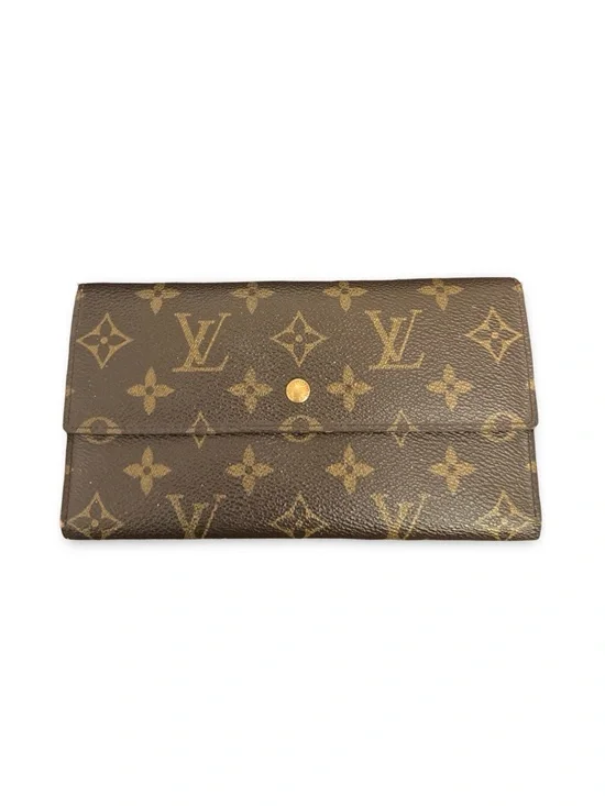 Louis Vuitton Monogram Canvas Continental Wallet in Brown and Gold