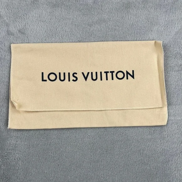 Louis Vuitton Original Flap Dust Bag 13x7.5 Beige Cotton Wallet Storage Cover