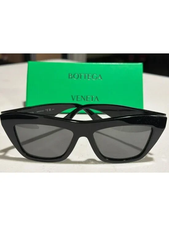 New Bottega Veneta BV1121S Cat Eye Black Sunglasses