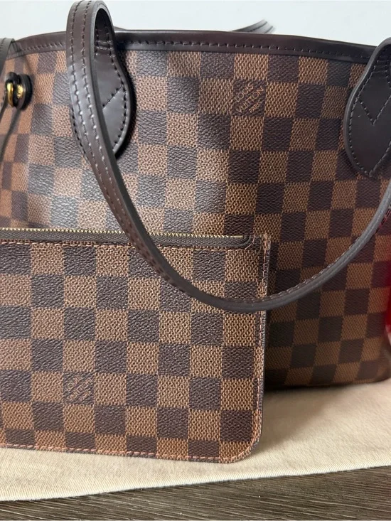 Louis Vuitton Brown Damier Ebene Tote with Removable Pouch