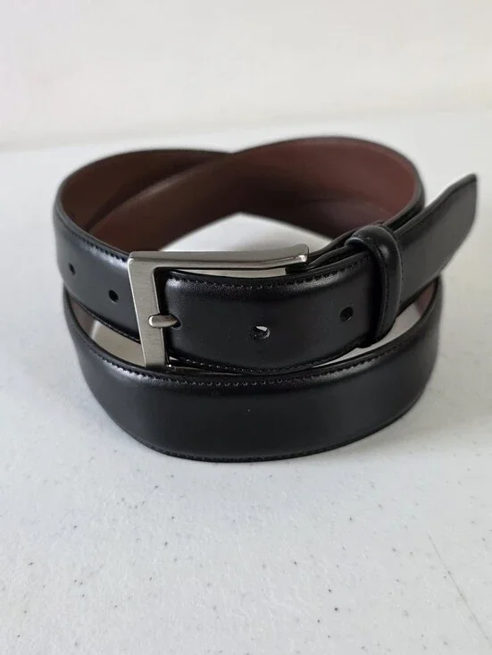 Original Penguin Genuine Leather Black Belt Size 34 Men's Women's Career Preppy
