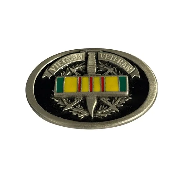 NOS Vietnam Veteran Belt Buckle Enameled‎ Great American Buckle Co. 1996 Vintage