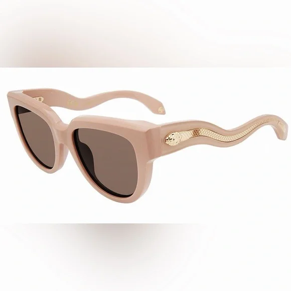 ROBERTO‎ CAVALLI SRC054 Sunglasses Pink Frame Brown Lenses Gold Serpent NIB
