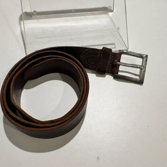 Timerland Brown Leather Mens Belt Sz 40 Distressed