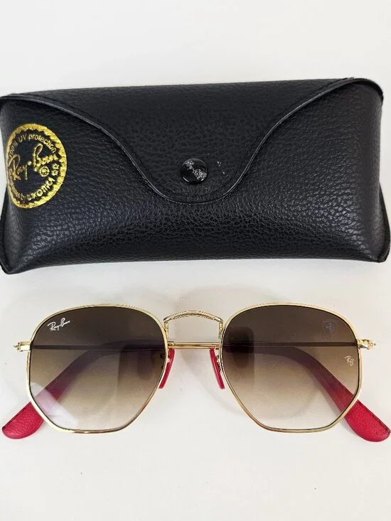 Ray Ban Ferrari Polarized Black Metal Frame Sunglasses RB3548-N 001/51 51-21-145