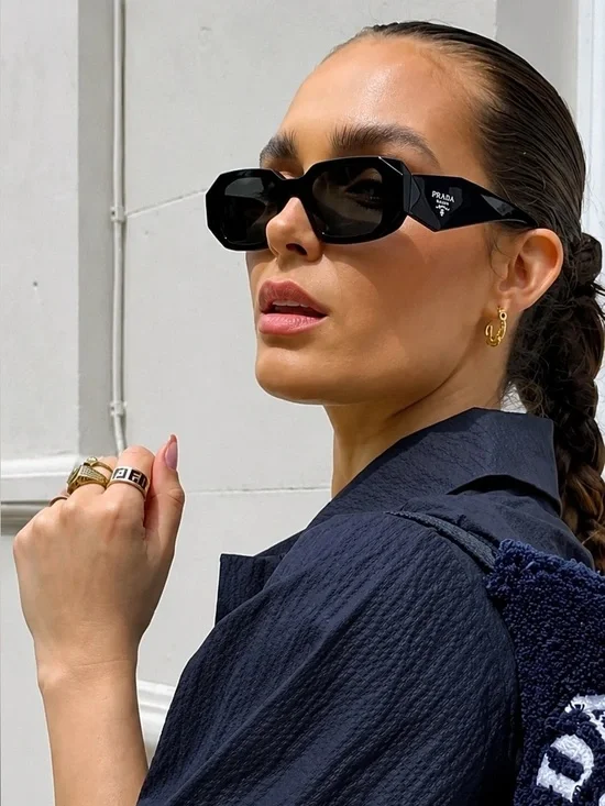 PRADA Sunglasses Small Geometric Symbole In Acetate Black