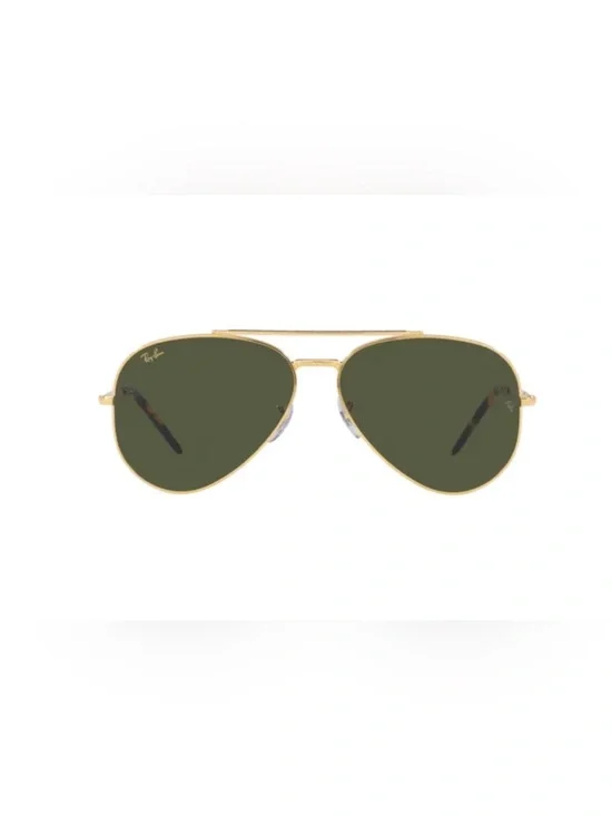 Ray-Ban Gold Frame Aviator Sunglasses with Green Lenses unisex BNWOT