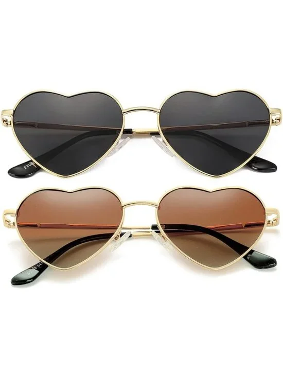 Chic Polarized Heart Sunglasses for Women | Stylish Metal Frame & UV400