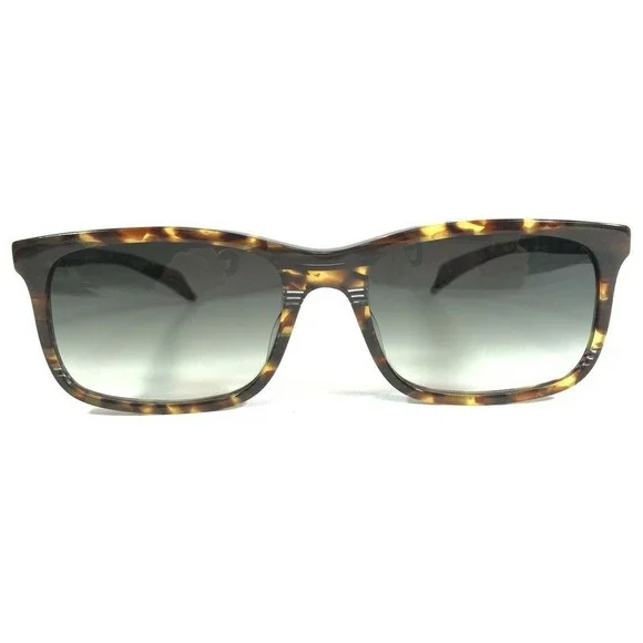 Morgenthal Frederics Sunglasses 320 ROD Brown Square Frames with Green Lenses