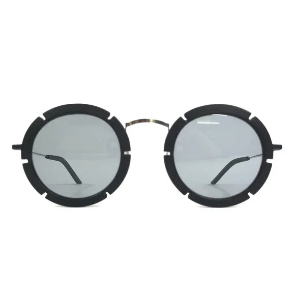 Monoqool Sunglasses Utopia UT21 Textured Matte Black Silver with Gray Lenses