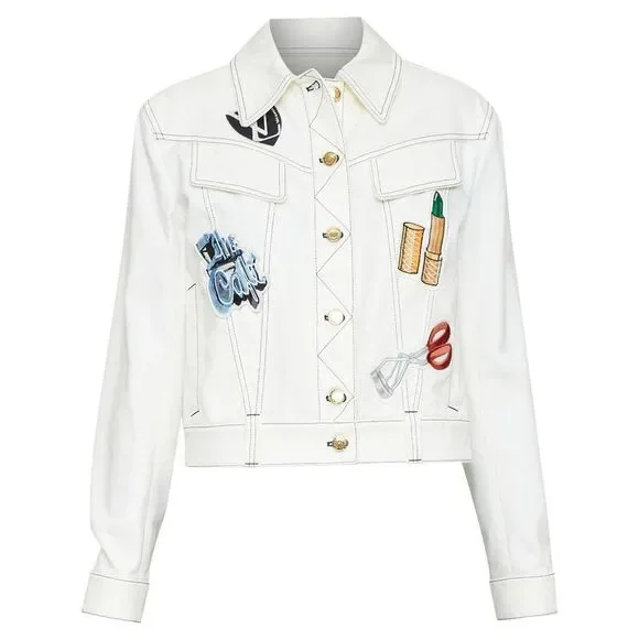 Louis Vuitton Denim Embroidered Coat