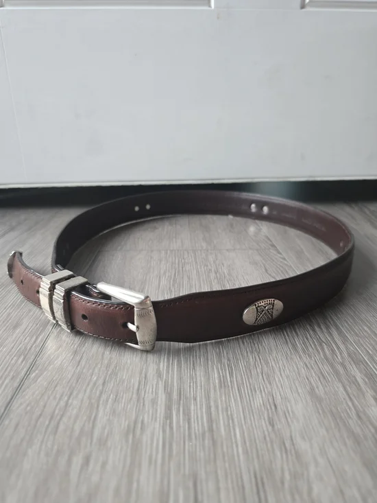 Golf Concho Leather Belt Mens 36 Brown Tapered Silver Ranger Buckle Top Grain