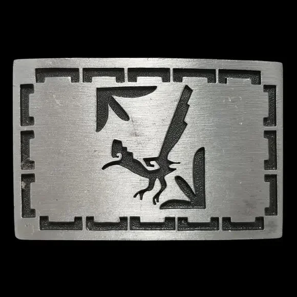Vintage Belt Buckle Abstract Native American Tribe Tribal Horse Western Southwes