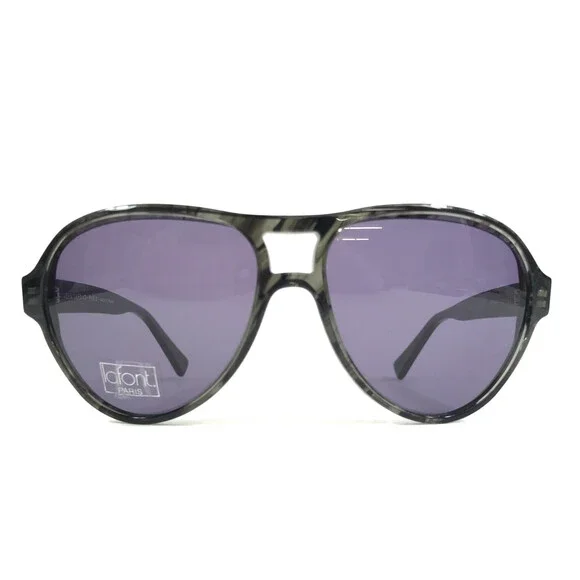 Jean Lafont Sunglasses OSTENDE 1021 Shiny Gray Tortoise Frames w/ Purple Lenses
