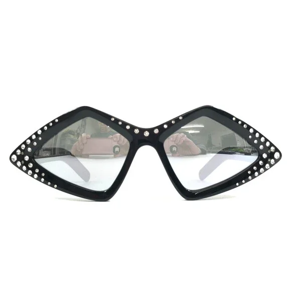 Gucci Sunglasses GG0496S 004 Black Crystal Frames Gray Lenses Hollywood Forever