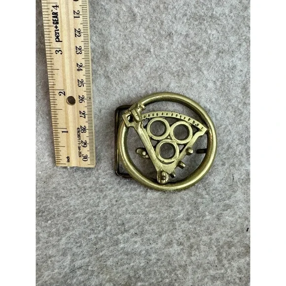 Vintage Solid Brass‎ Belt Buckle Geometric Design Men's Accessory