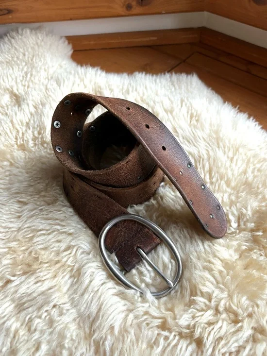 Vintage Distressed Leather Belt