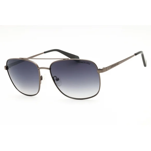 NWT Kenneth Cole New York KC00035-06B Dark Nickeltin Rectangle 59mm Sunglasses