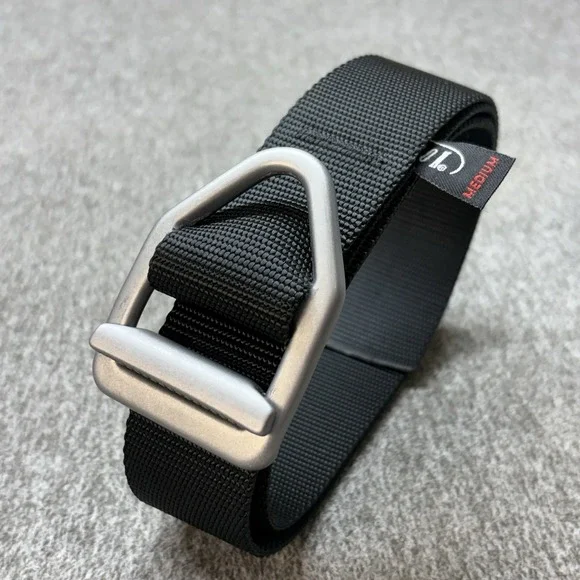 Bison Designs Heavy Duty Gunmetal Buckle Webbed Nylon Belt Sz M 44