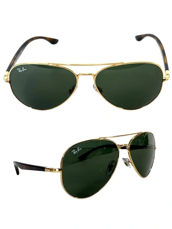 RAY BAN RB 3675 Sunglasses NEW Arista Gold / Green Made in Italy