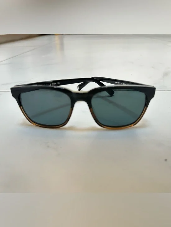 Warby Parker Black and Brown Square Sunglasses with Black Lenses