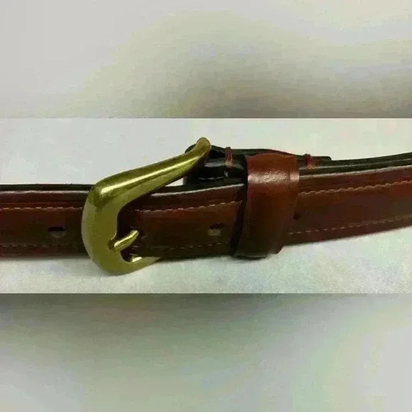Men's 40 x 1 inch Chaps Leather Belt in Cognac in
